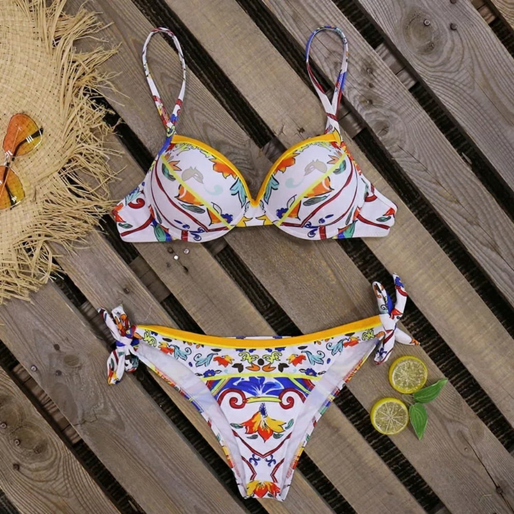 New Push Up Top Bikini Set Swimsuit - Picture 2 of 8